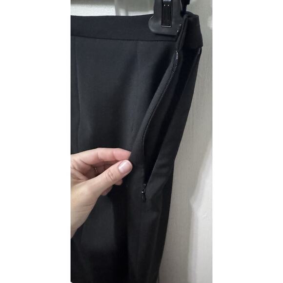 Dolce Gabbana 100% Virgin Wool Black Pencil Skirt Side Slit Size 42 - Picture 7 of 9